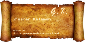 Gresner Kelemen névjegykártya